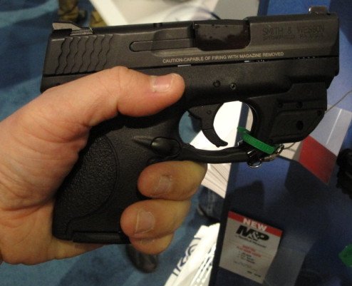 The S&W Shield with Crimson Trace Green Laser at SHOT Show