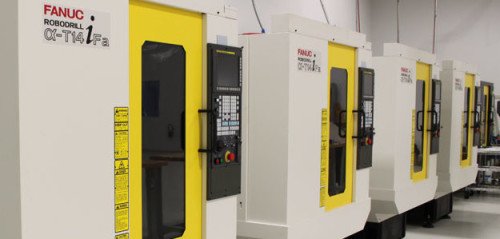 A series of high-tech CNC milling machines at SCCY (photo by SCCY).