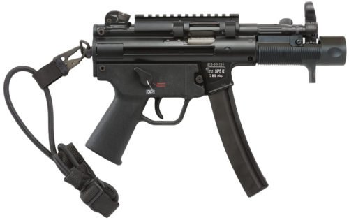 The SP5K comes with a top Picatinny rail, unique muzzle device and foregrip, molded handguard, diopter sights and a bungee sling.