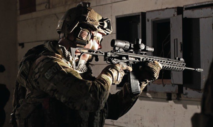 soldier shooting SIG MCX Virtus rifle